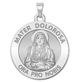 thumbnail image 3 of Picturesongold.Com Mater Dolorosa Religious Medal  - 1 inch Size of a Quarter in Solid 14K Yellow Gold, 3 of 4