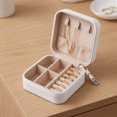 thumbnail image 2 of REGALWOVEN Travel Accessory Box, Mini Portable PU Leather Accessory Organizer Case Storage Display Holder White, 2 of 5