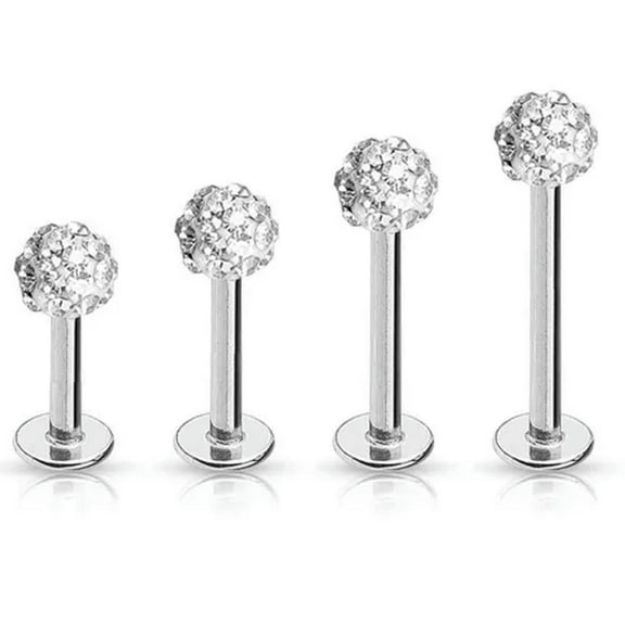 K-KED 10 PCS/lot Labret Bar Monroe Surgical Steel Piercing Gem Lip Stud Tragus Jewelry-16G 6mm