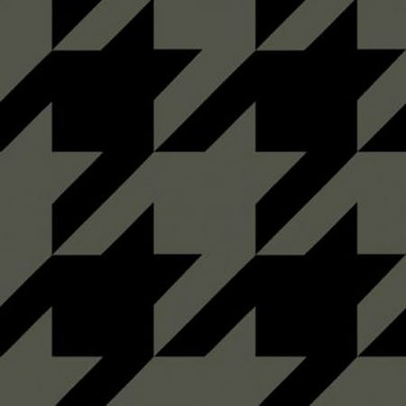 Army Green Black Houndstooth Printed on Hacci Rib Knit Fabric