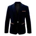 thumbnail image 5 of Hulanddfd Men's Velvet Blazer Jacket Slim Fit Sport Coat Button Front with Pockets for Business Office Wedding Party Daily Wear Outdoor Travel Streetwear, 5 of 6