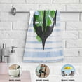 thumbnail image 4 of Palm Leaves Anchor Hand Towels 2 PCS, Blue Strip Kitchen Towel Ultra Soft and Highly Absorbent,Decorative Fingertip Face Towel for Bathroom Hotel, 28.3"x14.4", 4 of 4