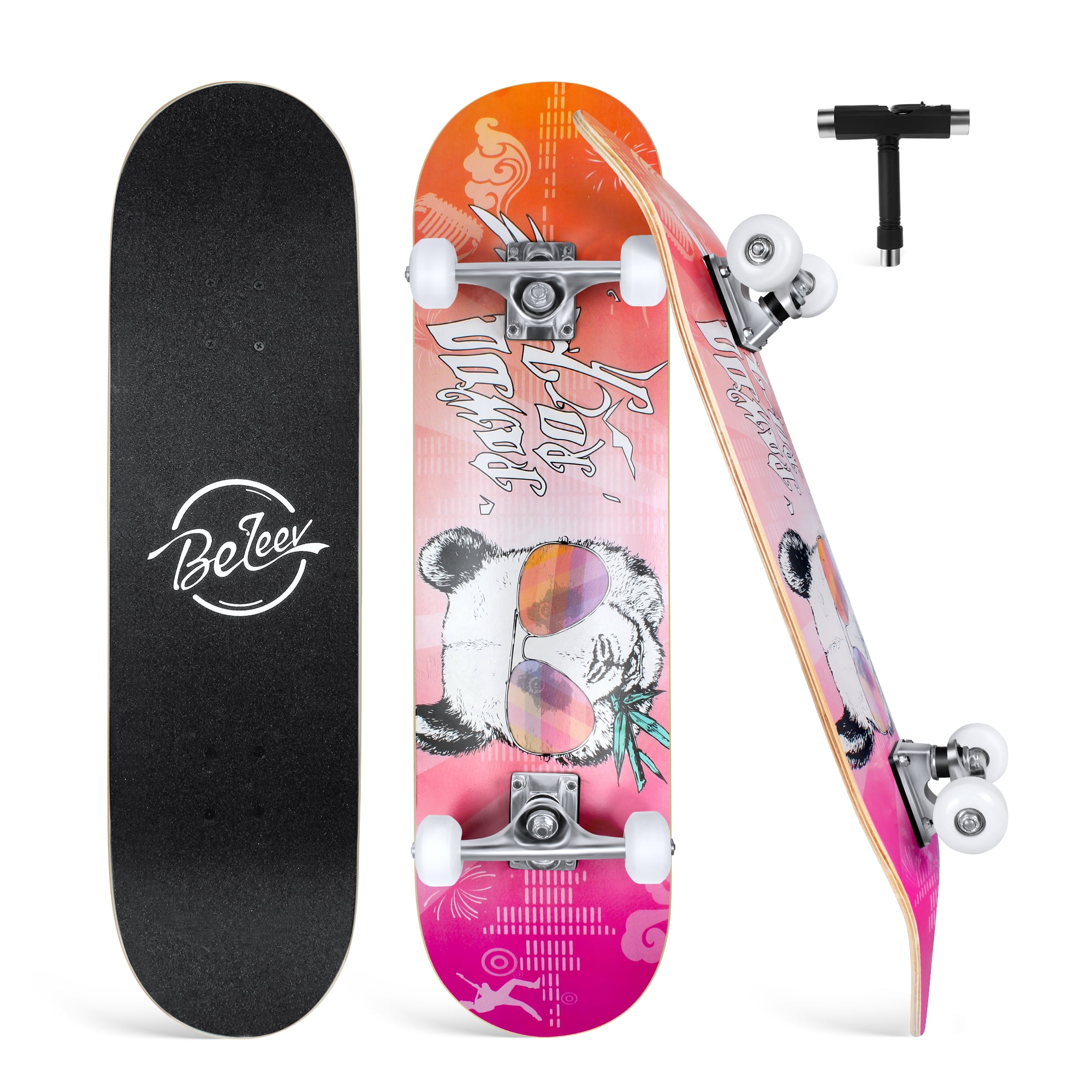 Beleev Skateboards for Beginners 31 Inch Complete Skateboard for Kids Teens s, 