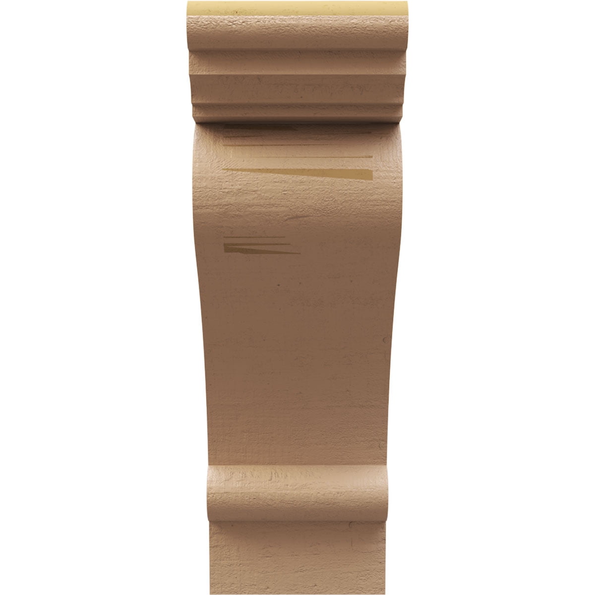 7"W x 14"D x 21"H Classic Mayflower Rough Cedar Woodgrain TimberThane Corbel, Primed Tan