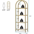 thumbnail image 6 of Tribesigns 70.8" Industrial Wood Bookcase, 4-Tier Open Bookshelf Storage Shelves with Metal Frame, White and Gold, 6 of 6