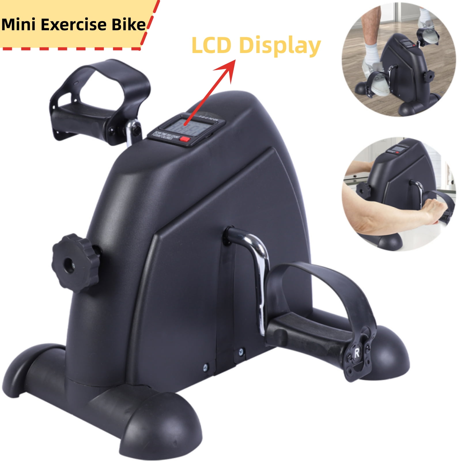 VIVIJASON Foldable Pedal Exerciser Under Desk Cycle for Leg Arm Workout LCD Display Walmart
