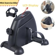 Mini Indoor Pedal Exerciser Cycle Bike Leg Arm Desk w/LCD Display Fitness Portable Pedal Stationary Bike Home Exercise Black