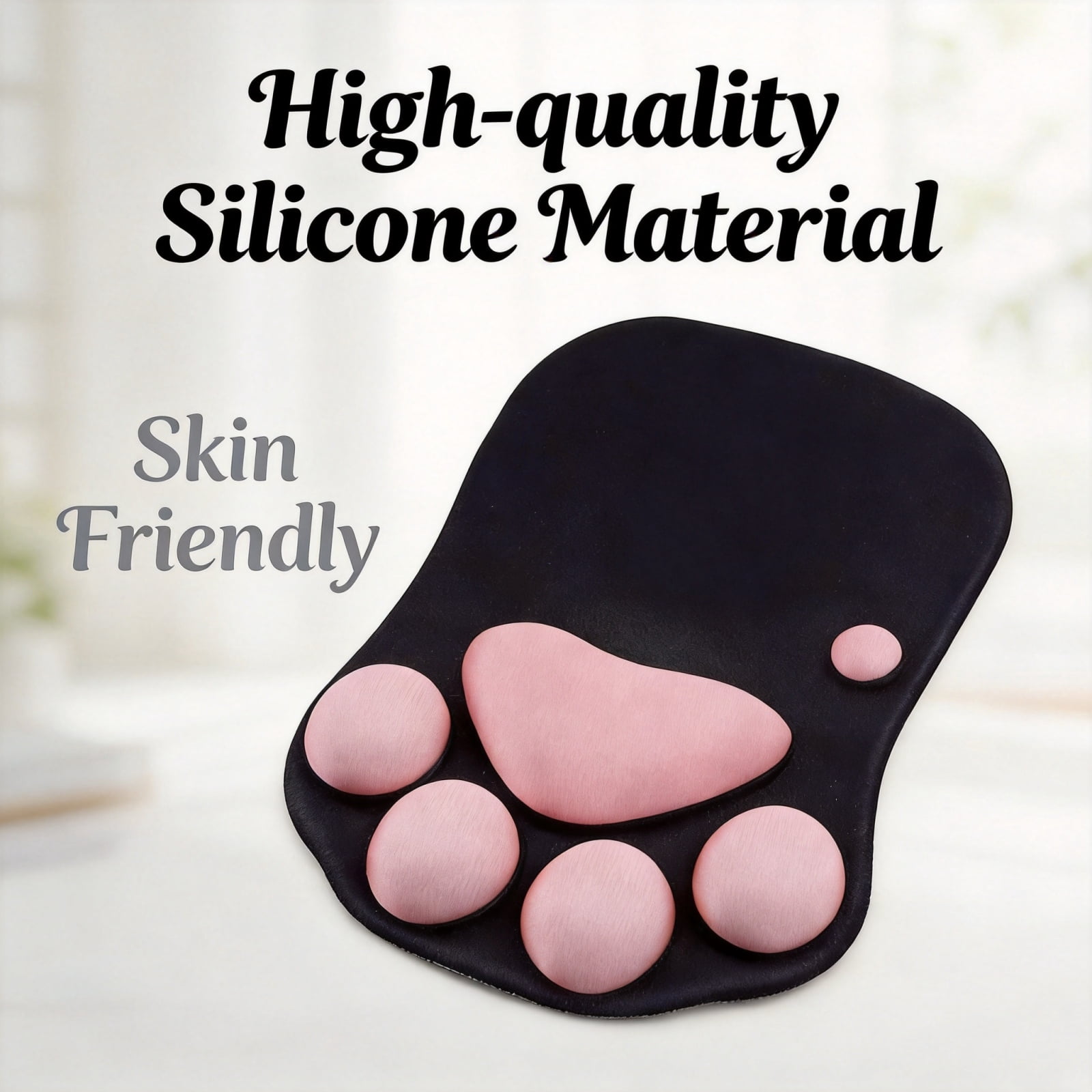 Ergonomic Mouse Pad with Wrist Rest, Cute Cat Paw Memory Foam Mouse Pad, Non-Slip Base Soft Comfortable Wrist Support Mouse Mat, Portable Office Computer Laptop Gaming Desk Accessories
