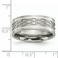thumbnail image 5 of Titanium Sterling Silver Inlay Celtic Knot Flat 8mm Polished Band, 5 of 10