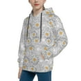 thumbnail image 2 of Pofeuu Daisies Flowers Print Kids Pullover Hoodies Warm Thick Hooded Sweatshirt with Packet for Boys Girls-Large, 2 of 6