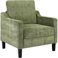 thumbnail image 3 of TLSUNNY Modern Accent Chair, Armchair for Reading Chair, Mid Century Upholstered Comfy Chair for Apartment, Living Room, Waiting Room, Olive Green, 3 of 11