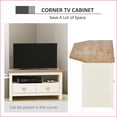 thumbnail image 3 of TV Furniture Corner TV Stand for Up to 50” TVs, White Entertainment Center with Drawers & Storage | MDF | White, 3 of 10