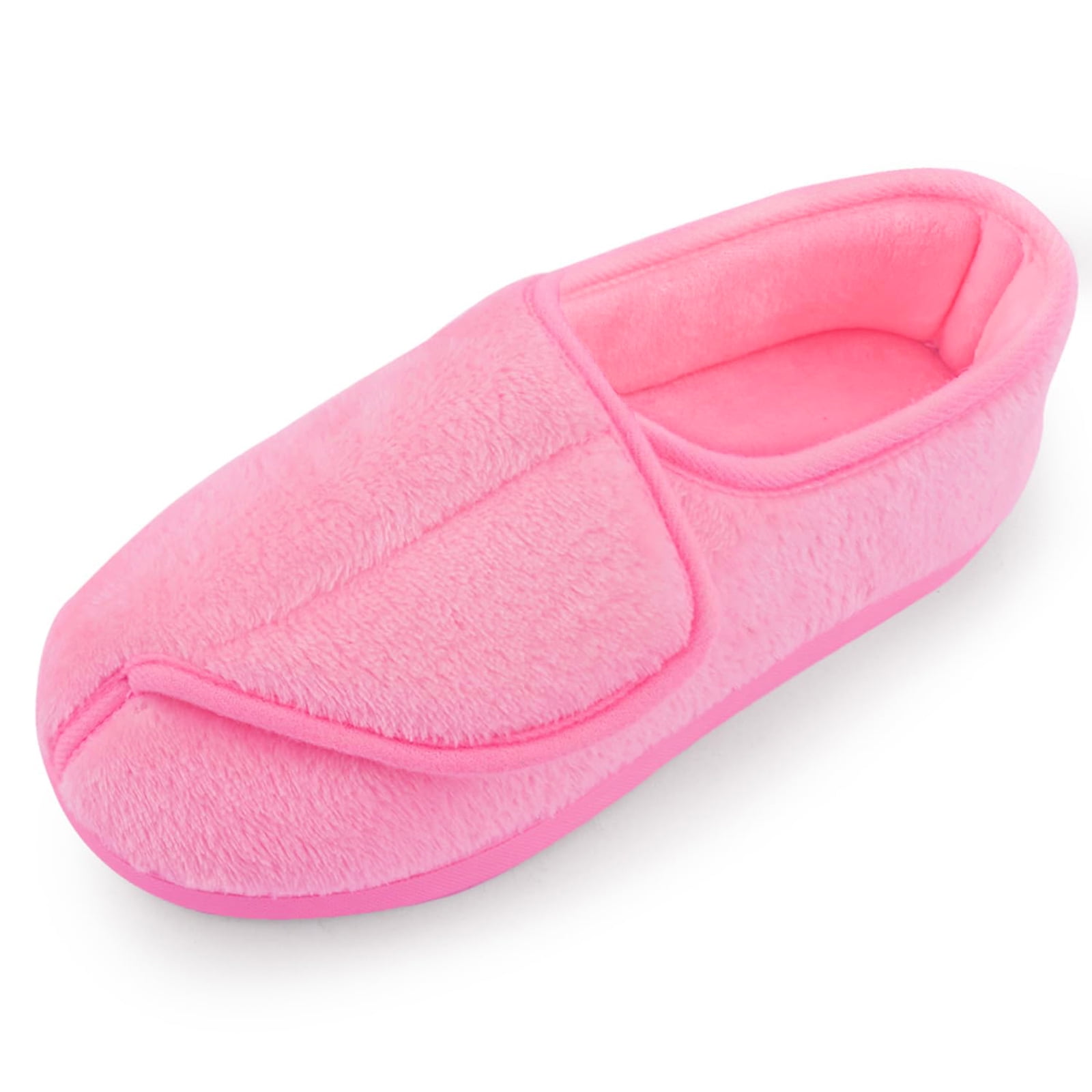 Women Memory Foam Diabetic Slippers Arthritis Edema Adjustable Comfortable House Shoes Closed Toe, Pink 8