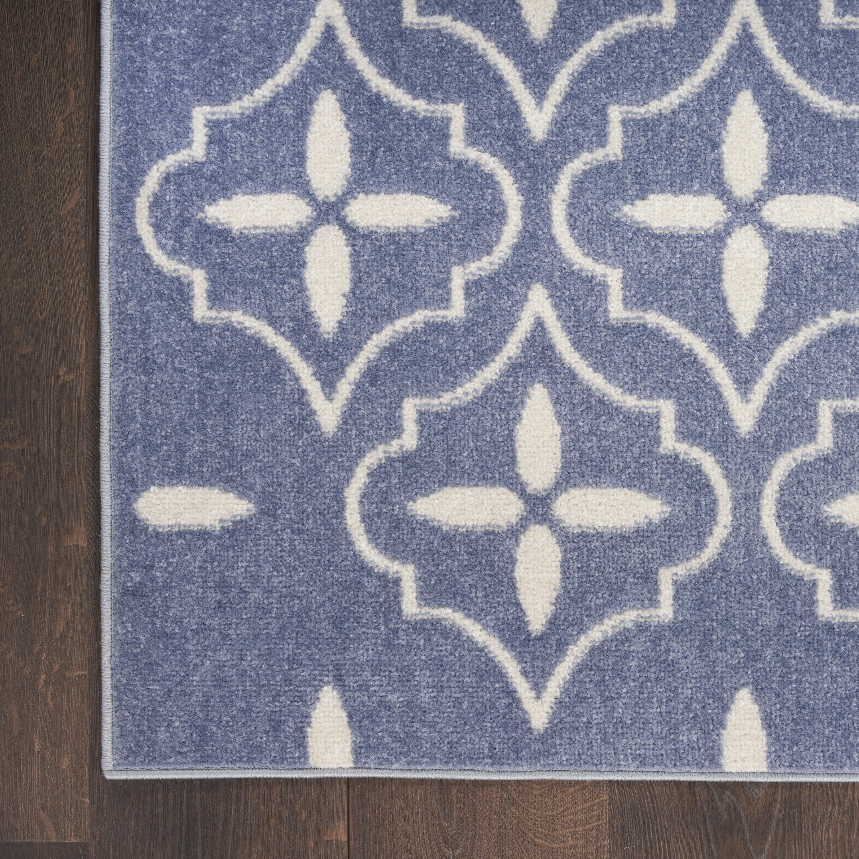 Nourison Essentials Outdoor Blue Ivory 6' x 9' Area Rug (6x9)