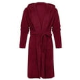 thumbnail image 7 of Floleo Clearance Fall Clothes For Women Women Winter Lengthened Plush Shawl Bathrobe Long Sleeve Robe Hooded Coat Wine, 7 of 7