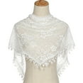 thumbnail image 2 of Yoyauz Triangle Lace Mantilla Veil Tulle Scarf Shawl Covering Church Veil for Mass Wedding Bridesmaids, 2 of 7