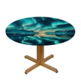 thumbnail image 3 of Acheng Aurora Borealis Water Reflection Round Tablecloth 100% Polyester Fiber Tablecloths 46-50, 3 of 8