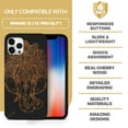 thumbnail image 7 of Case Yard Wooden Case for iPhone-12/12-Pro Soft TPU Silicone cover Slim Fit Shockproof Wood Protective Phone Cover for Girls Boys Men and Women Supports Wireless Charging Elephant with Crown Design, 7 of 7