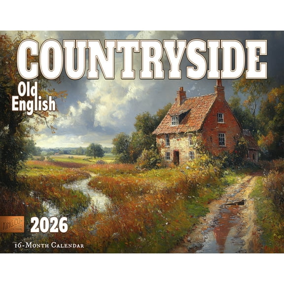 2026 Old English Countryside Wall Calendar 16-Month X-Large Size 14x22, by The KING Company-Monster Calendars