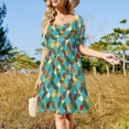 thumbnail image 4 of Vestido de manga corta con collage de pastor alemán, vestidos de mujer, vestidos de estilo coreano, ropa de verano, vestido de manga larga, 4 of 7