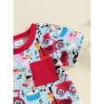 thumbnail image 6 of Suealasg 2Pcs Baby Boys Girls Summer Clothes 6M 1T 2T 3T Toddler Casual Farm Outfits Short Sleeve Animal Print T-Shirts Tops and Elastic Waist Shorts Set, 6 of 7