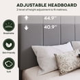 thumbnail image 6 of Einfach King Size Bed Frame, Upholstered Platform Bed with Height Adjustable Headboard, Easy Assembly, Noise-Free, Grey, 6 of 7