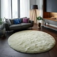 thumbnail image 5 of Blue Soft Round Rugs 4Ft for Kids Bedroom, Washable Fluffy Circle Area Rugs for Teen Girls Boys, Cute Play Room Decor Aesthetic, Plush Shaggy Fuzzy Carpet for Nursery Classroom Preppy Dorm Playroom, 5 of 5