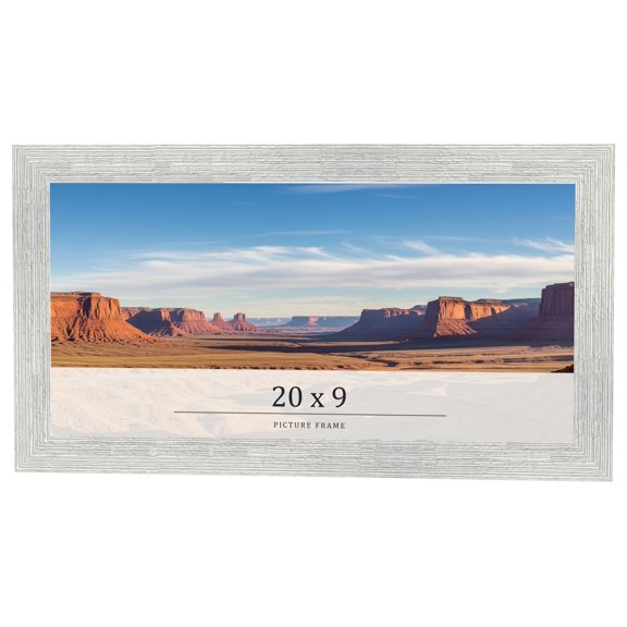 20x9 Frame White Real Wood Picture Frame Width 1.5 inches | Interior Frame Depth 0.5 inches | Barn