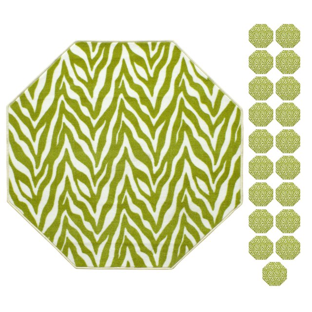 Furnish My Place Zebra Grassland Nomad Area Rug, Animal Print Area Rug, Indoor Rug, Pet-Friendly Rug, Home Decor Rug, Perfect for Living Room, 3' Octagon - Set of 20