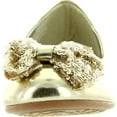 thumbnail image 3 of Jelly Beans Girls Eta Round Toe Ballet Ballerina Flat Sequined Bow Accent, 3 of 4