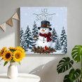 thumbnail image 2 of Canvas Wall Art, Light Blue Snowman Christmas Framed Canvas Prints for Living Room Bathroom, Xmas Pinecone Tree Snowflake Gallery Wrapped Wall Decor for Home Office, Gifts, 12"x12" Ship Next Day, 2 of 9