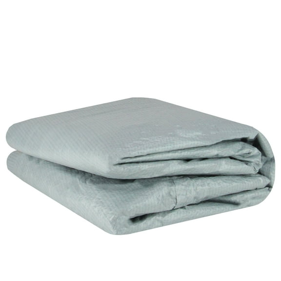 Pool Central 19.5' Durable Apertured Oval Pool Cover with Rope Ties - Gray