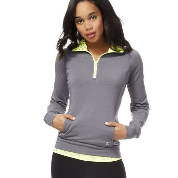 Aeropostale Womens Quarter Zip Pullover Pajama Sleep T-shirt, Grey, Juniors, Medium