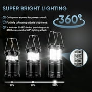 LED Camping Lanterns, Camping Accessories, Lamp Light, Collapsible Battery Flashlight, Hiking, Emergency, Outdoor Gear, Tents (2 Pack)