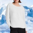thumbnail image 2 of Women's Sherpa Sweater Casual Crewneck Fleece Lined Pullover Tops Long Sleeve Thermal Tops Shirts Winter Warm Clothes, 2 of 5