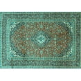thumbnail image 1 of Ahgly Company Machine Washable Indoor Rectangle Medallion Turquoise Blue Traditional Area Rugs, 8' x 12', 1 of 4