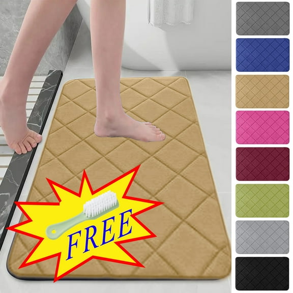 Non-Slip Bathtub Mat, Anti Slip Shower Mat Living Room Bedroom Straight Carpet Floor Mats Bathroom Absorbent Non-slip Mats Kitchen Foot Mats Machine Wash Bathroom Rugs For Bath Tub And Shower
