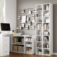 thumbnail image 3 of Homfa 8-Tier Wood Bookcase,71''Tall Storage Cube Organizer with Adjustable Shelves for Living Room Bedroom,2PCS,White, 3 of 7