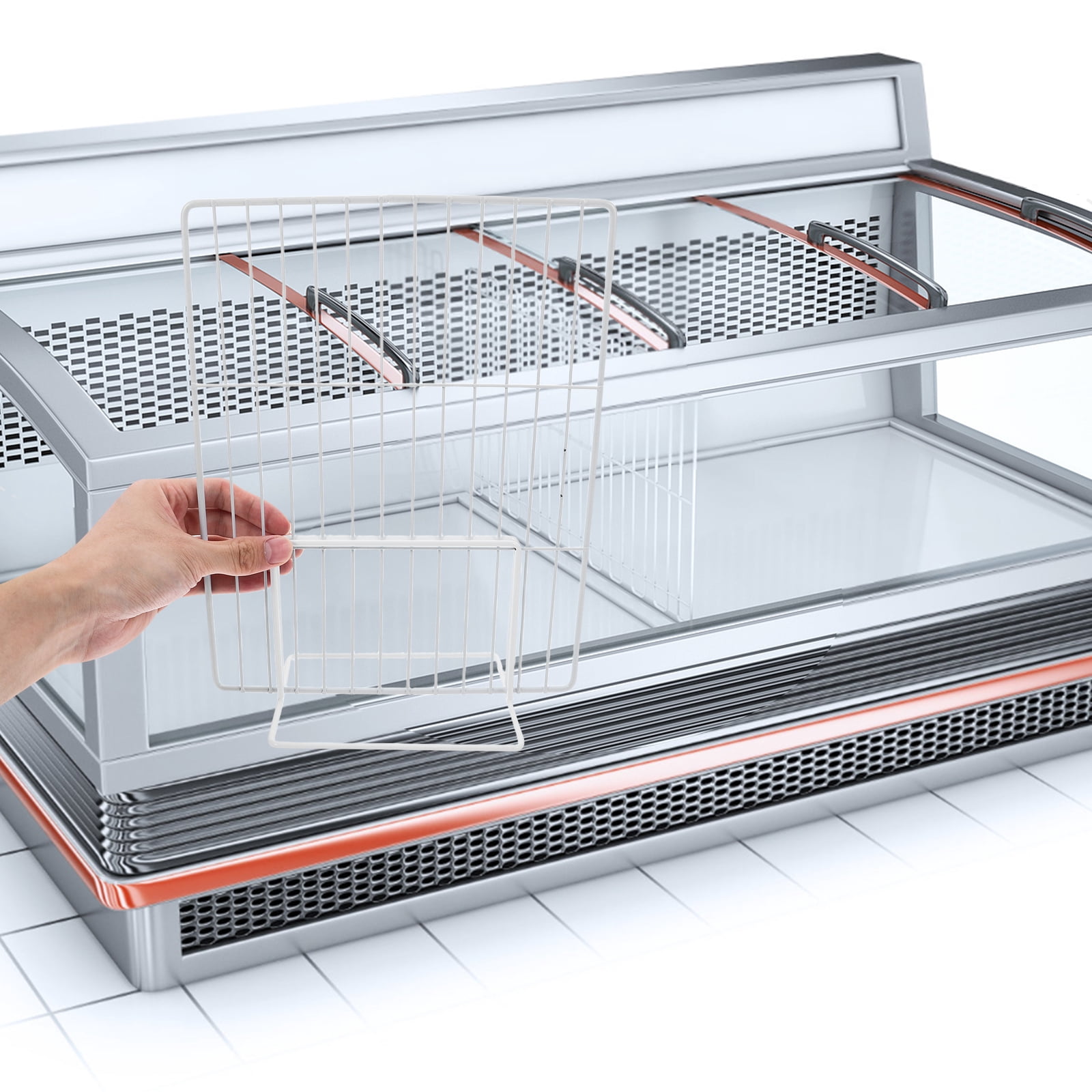 MRLESS 2-Pack Wire Dividers for Freezer Storage Bins, Mesh Shelf Organizers, Fridge Basket Dividers, Kitchen Storage and Organization Solutions