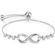 thumbnail image 1 of Pulsera amor infinito bañada en cobre oro blanco, 1 of 7