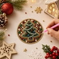 thumbnail image 5 of Lucahom DIY Christmas Ornament Kit, 6 Pcs Wood Hanging Ornaments with Holiday Sweets Design, Holiday Tree Decorations for Kids Adults Family, Xmas Party Decor, 3.54 in, 1 Set, 5 of 6