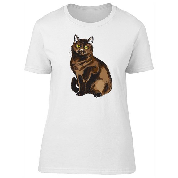 Brown British Cat Sketch Tee Women's -Image by Shutterstock