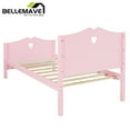 thumbnail image 4 of Bellemave Pink Wood Twin Size Platform Bed with Headboard, Footboard and Wood Slats, Cute Twin Size Wood Platform Bed Frame for Bedroom, 4 of 7