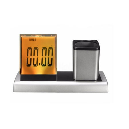 Color Changing Digital LCD Alarm Clock Thermometer Calendar With Pen (Best Sad Alarm Clock)