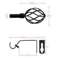 thumbnail image 3 of H.VERSAILTEX Adjustable Twist Cage Single Curtain Rod Set 3/4in Diameter 28-48in , Black, 3 of 7