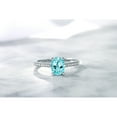 thumbnail image 5 of Gem Stone King 10K White Gold Blue Apatite and White Diamond Solitaire Engagement Ring for Women | 1.33 Cttw | Oval 8X6MM | Gemstone Birthstone | Size 9, 5 of 5