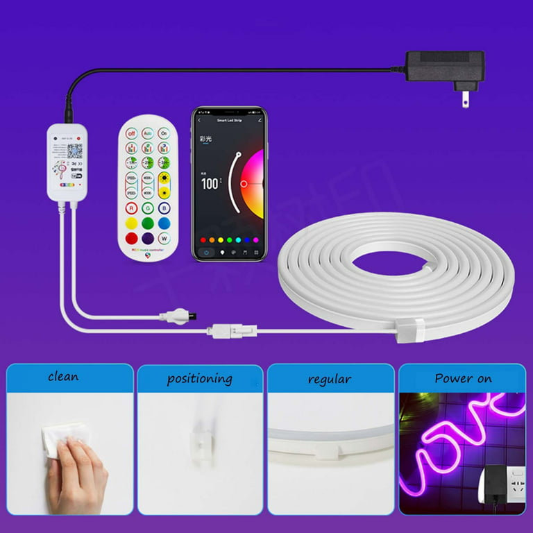 RGB LED Strip Light With Remote Controller Set - RGB Neon Lights – Neon  Walls