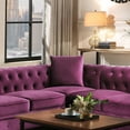 thumbnail image 4 of Modern Upholstered Sofa with 2 Sectional Loveseat Couches, 80'' Modern Velvet Chesterfield Loveseat Sofas with 3 Pillows, Upholstered L-Shaped Button-Tufted Scrolled Back Furniture Set, SS602, 4 of 9