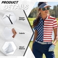 thumbnail image 4 of Aplkyhs Patriotic Star Women's Golf Shirt and Sun Visor Hat Set Short Sleeve Collared Quick-Dry Breathable Moisture-Wicking Shirt Adjustable UV-Protective Visor for Daily Wear Golf Tennis, 4 of 7