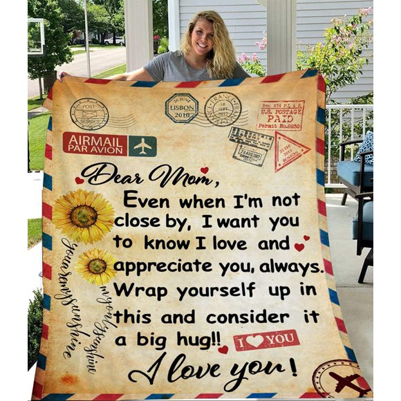 LHSHID Gifts for Mom Birthday Gifts for Mom from Daughter Son to My Mom Mother Christmas Thanksgiving Mom Gifts Fleece Blanket in Home Bed Sofa Chairs 30"x40"